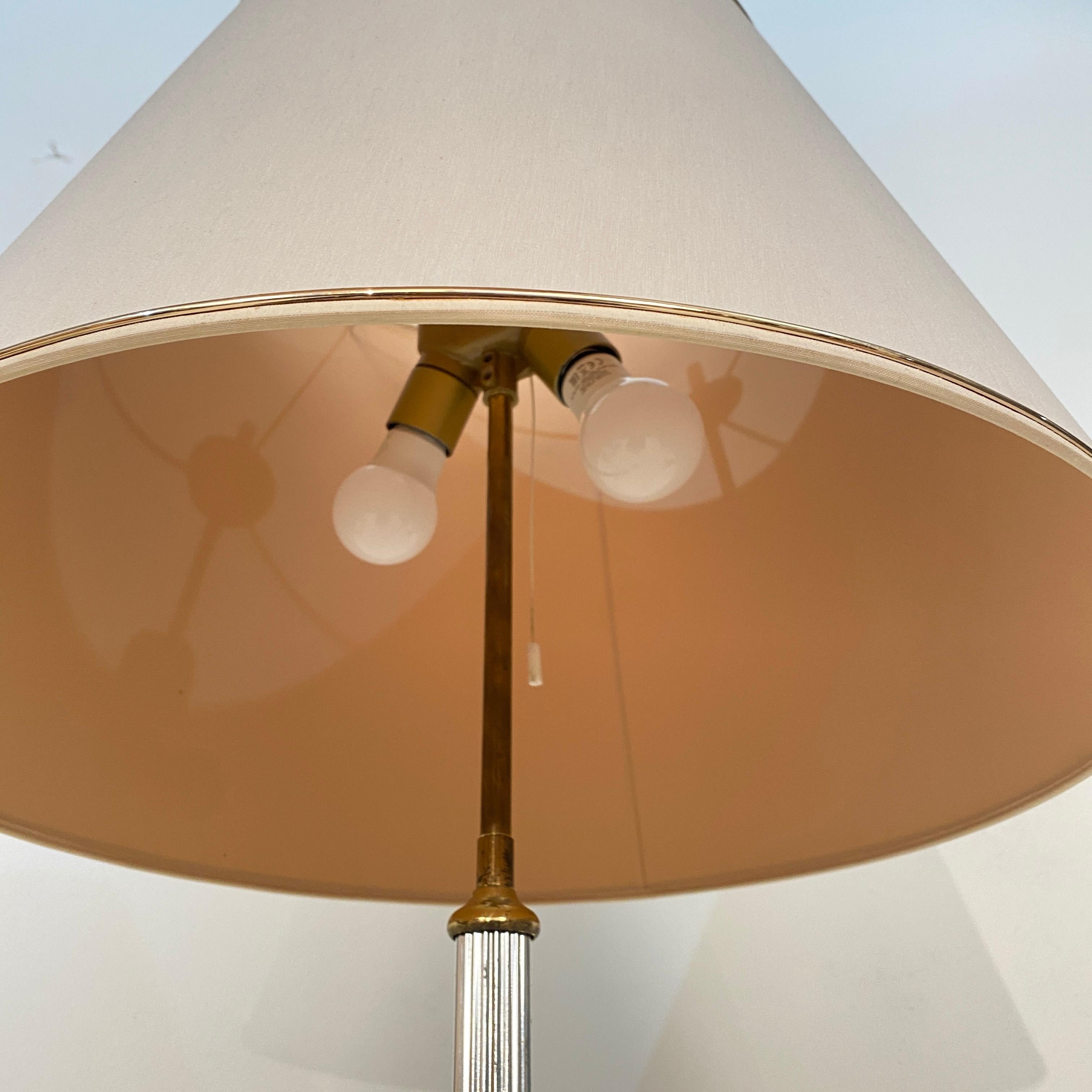 Midcentury German Floor Lamp by Aro-Leuchte in Chrome and Brass, circa 1970 1
