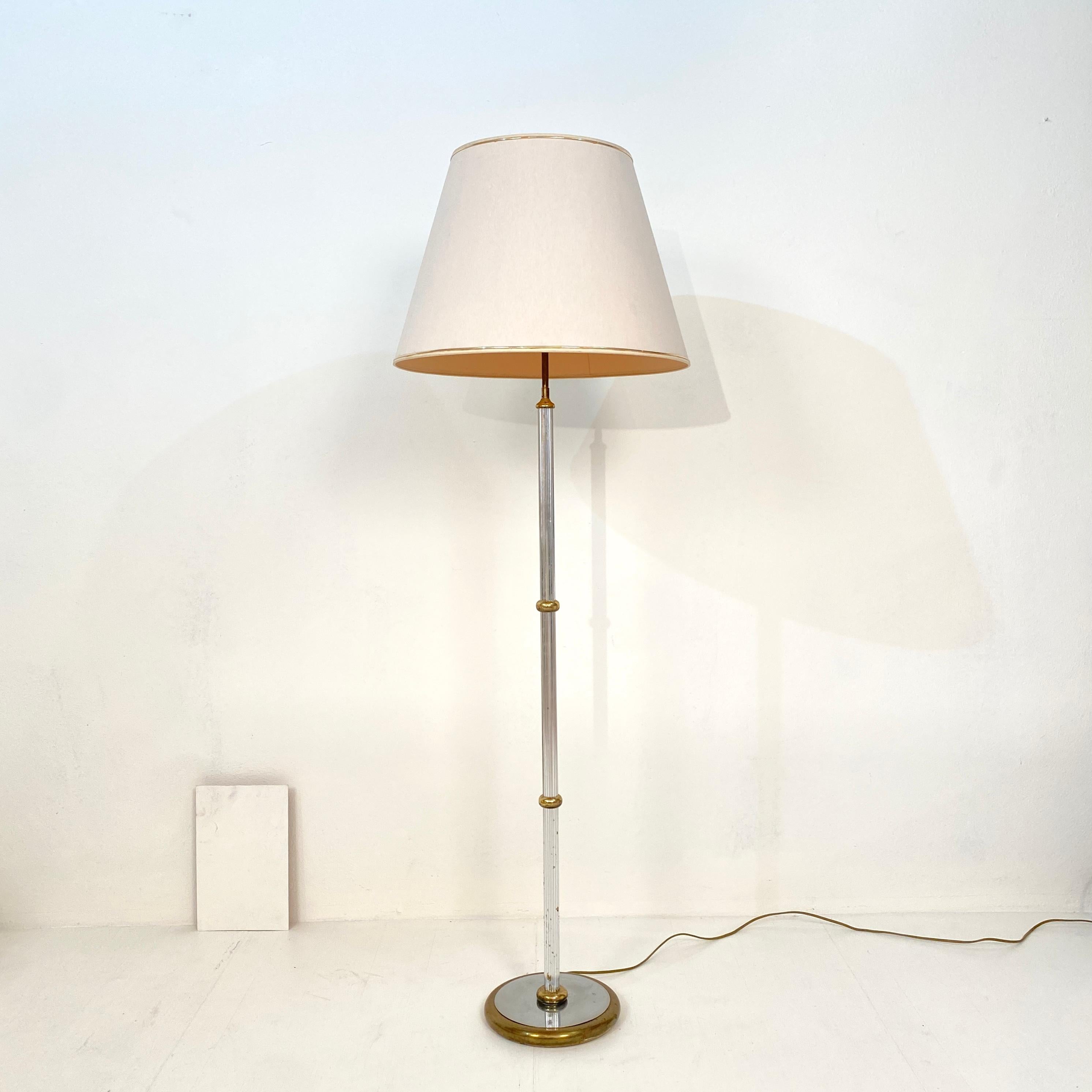 Midcentury German Floor Lamp by Aro-Leuchte in Chrome and Brass, circa 1970 2