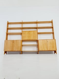 Mid-Century German freestanding vintage library bookcase shelf, 3-parts, 1960s