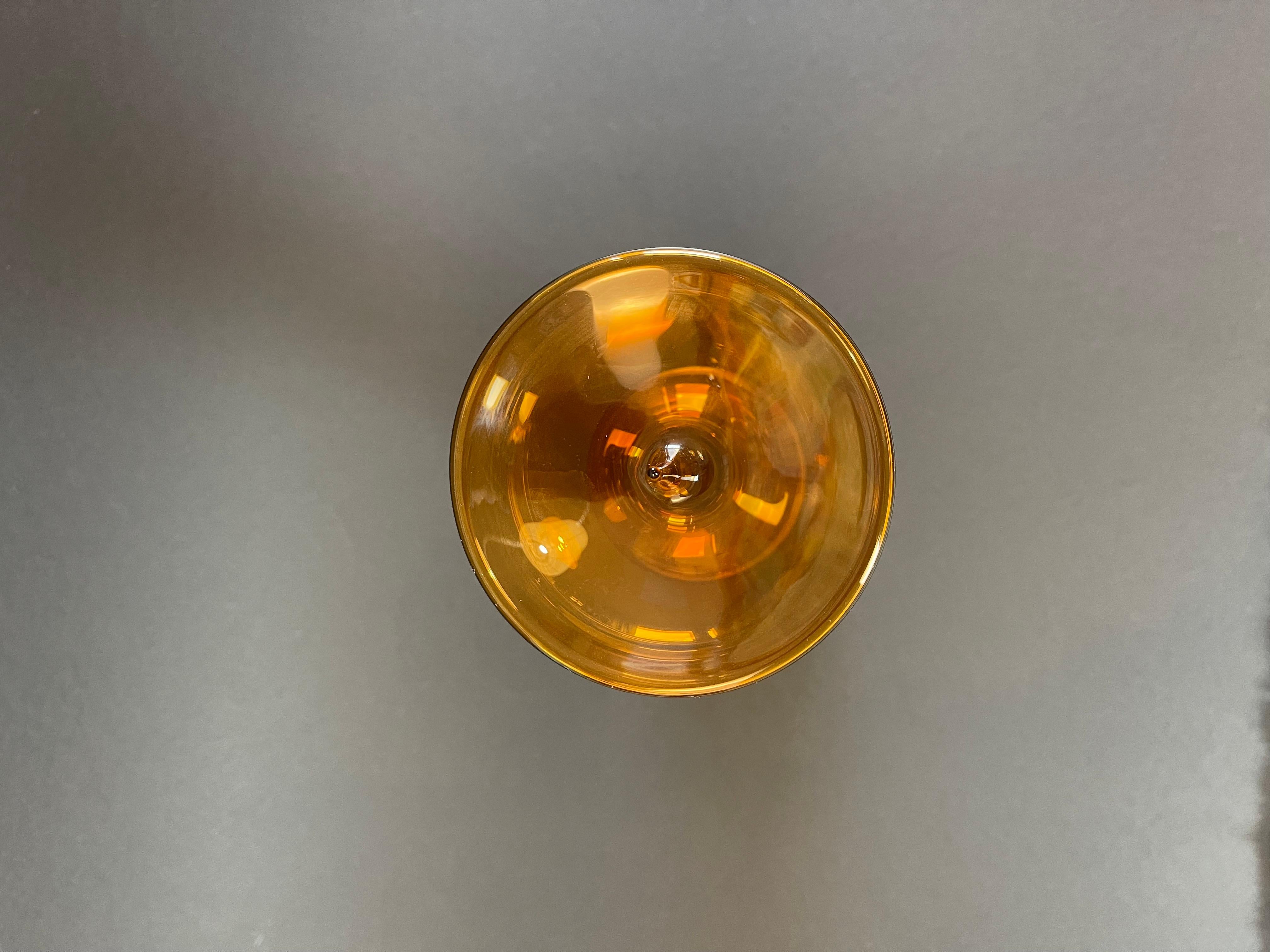 Mid-Century German GDR Amber Art Glass Candlestick 'Grenade' by Albin Schaedel  For Sale 4