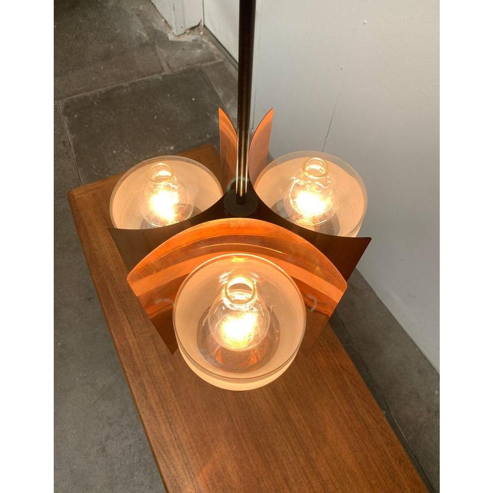 Deutsche Mid-Century-Pendelleuchte aus Glas und Kupfer von Cosack, 1960er Jahre im Angebot 4