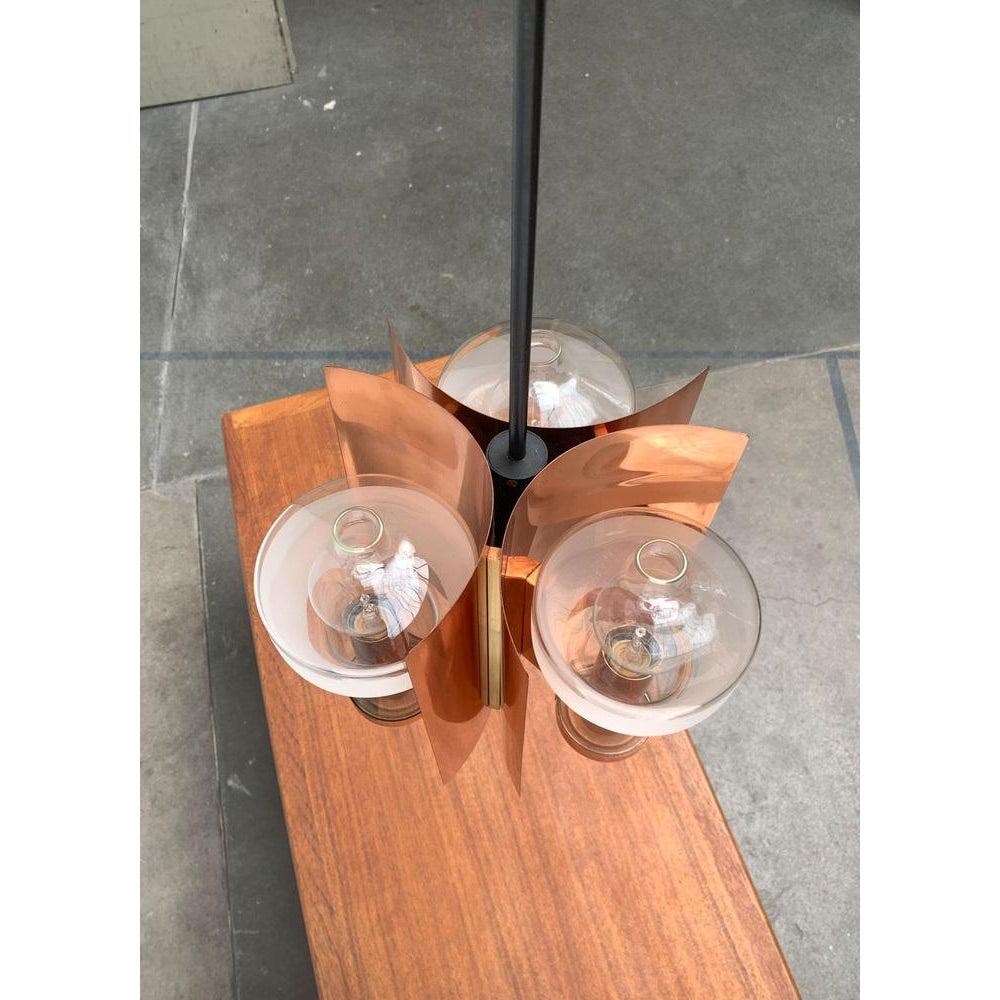 Deutsche Mid-Century-Pendelleuchte aus Glas und Kupfer von Cosack, 1960er Jahre im Angebot 5