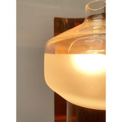 Mid-Century German Glass and Copper Pendant Lamp from Cosack, 1960s