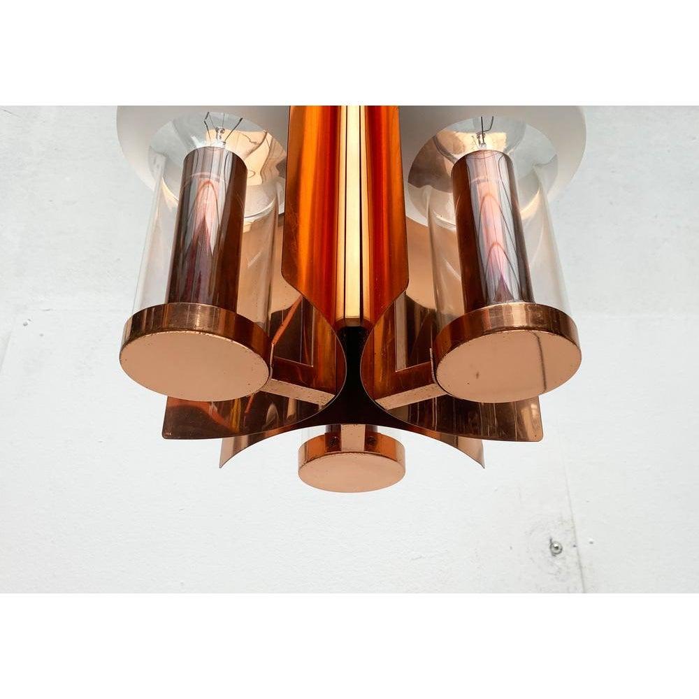 Deutsche Mid-Century-Pendelleuchte aus Glas und Kupfer von Cosack, 1960er Jahre im Angebot 1