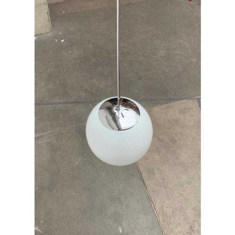 Mid-Century German Glass and Metal Ball Pendant For Sale 6