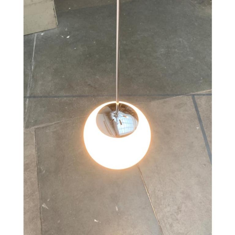 Mid-Century German Glass and Metal Ball Pendant For Sale 7