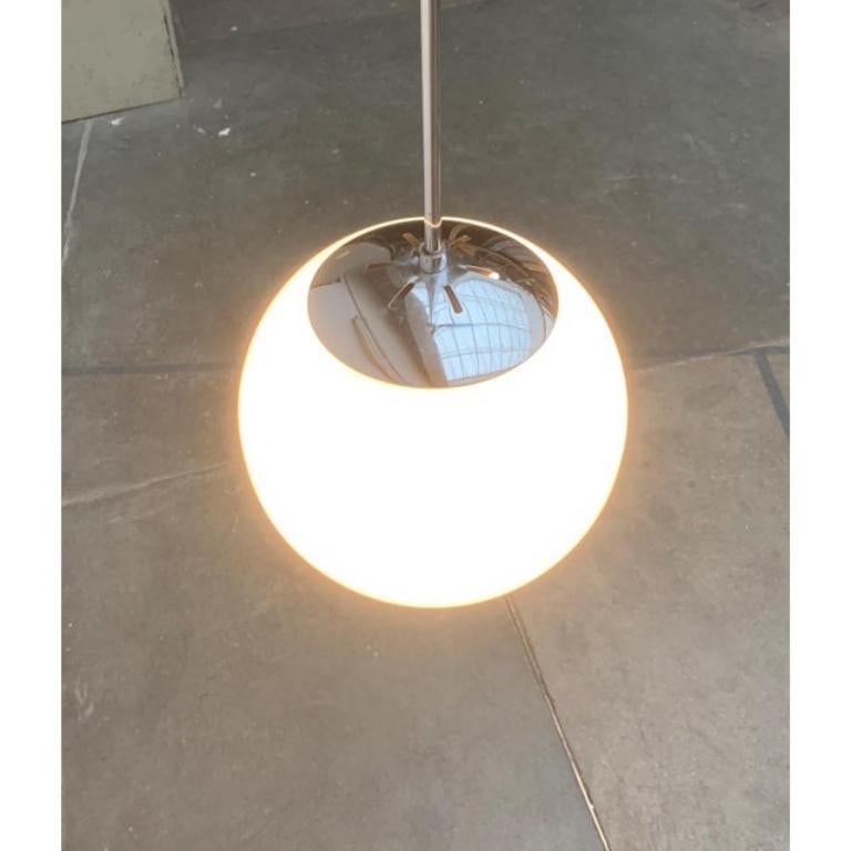 Mid-Century German Glass and Metal Ball Pendant In Excellent Condition For Sale In Hamburg, DE