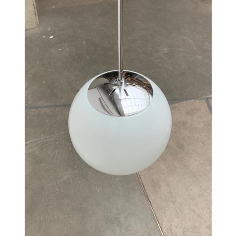 20th Century Mid-Century German Glass and Metal Ball Pendant For Sale