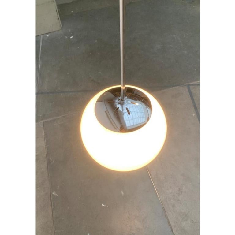 Mid-Century German Glass and Metal Ball Pendant For Sale 3