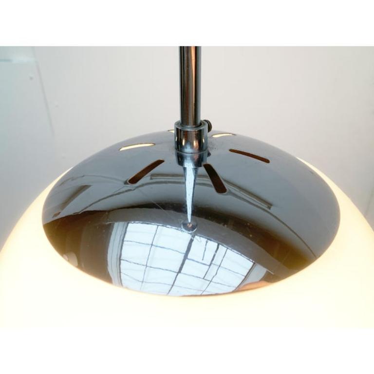 Mid-Century German Glass and Metal Ball Pendant For Sale 4
