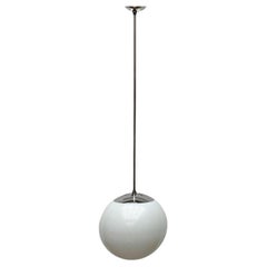 Mid-Century German Glass and Metal Ball Pendant