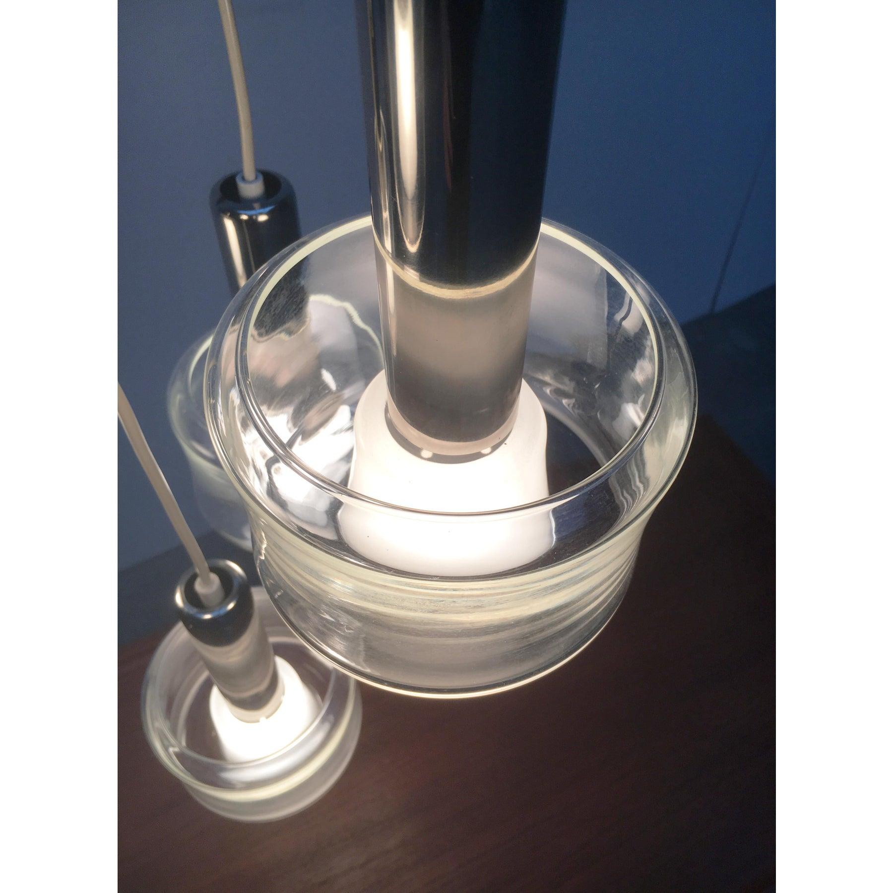 Mid-Century German Glass and Metal Ceiling Lamp, 1960s For Sale 5