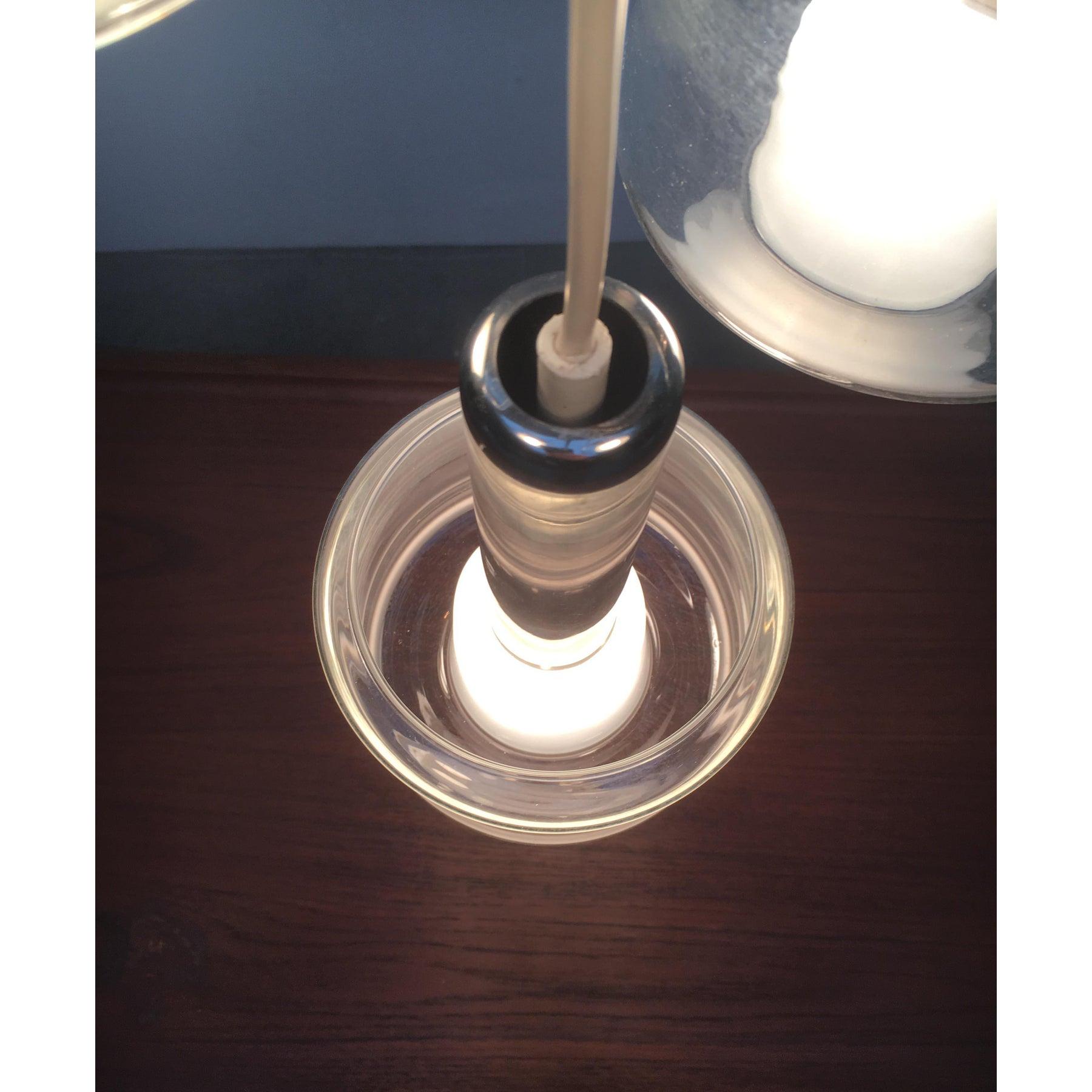 Mid-Century German Glass and Metal Ceiling Lamp, 1960s For Sale 2