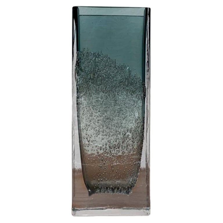 Vaso a blocco di vetro tedesco di metà secolo, anni '60