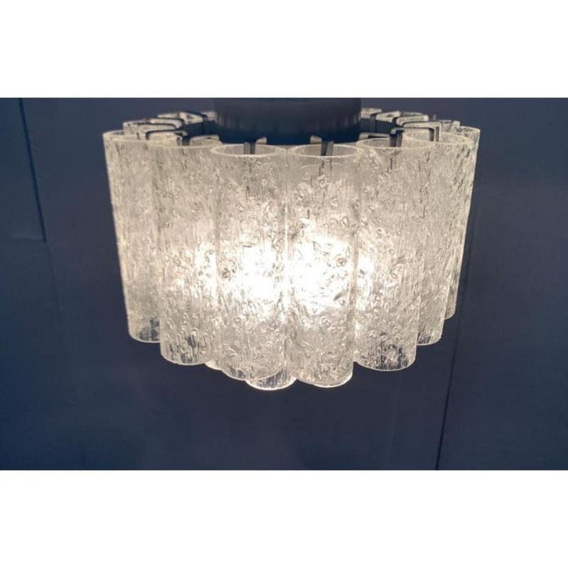 XX secolo Lampada da soffitto in vetro tedesca di metà secolo di Doria Leuchten, anni '60 in vendita