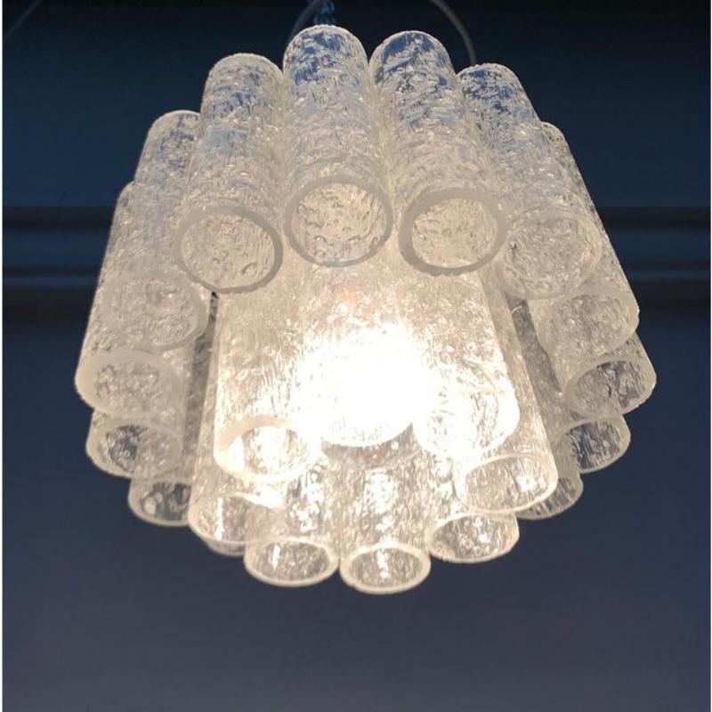 Lampada da soffitto in vetro tedesca di metà secolo di Doria Leuchten, anni '60 in vendita 1