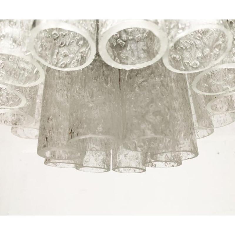 Lampada da soffitto in vetro tedesca di metà secolo di Doria Leuchten, anni '60 in vendita 2