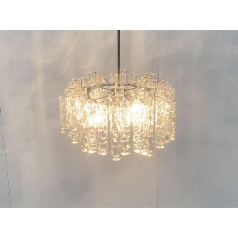 Mid-Century moderno Lampadario in vetro tedesco di metà secolo di Doria Leuchten, anni '60 in vendita
