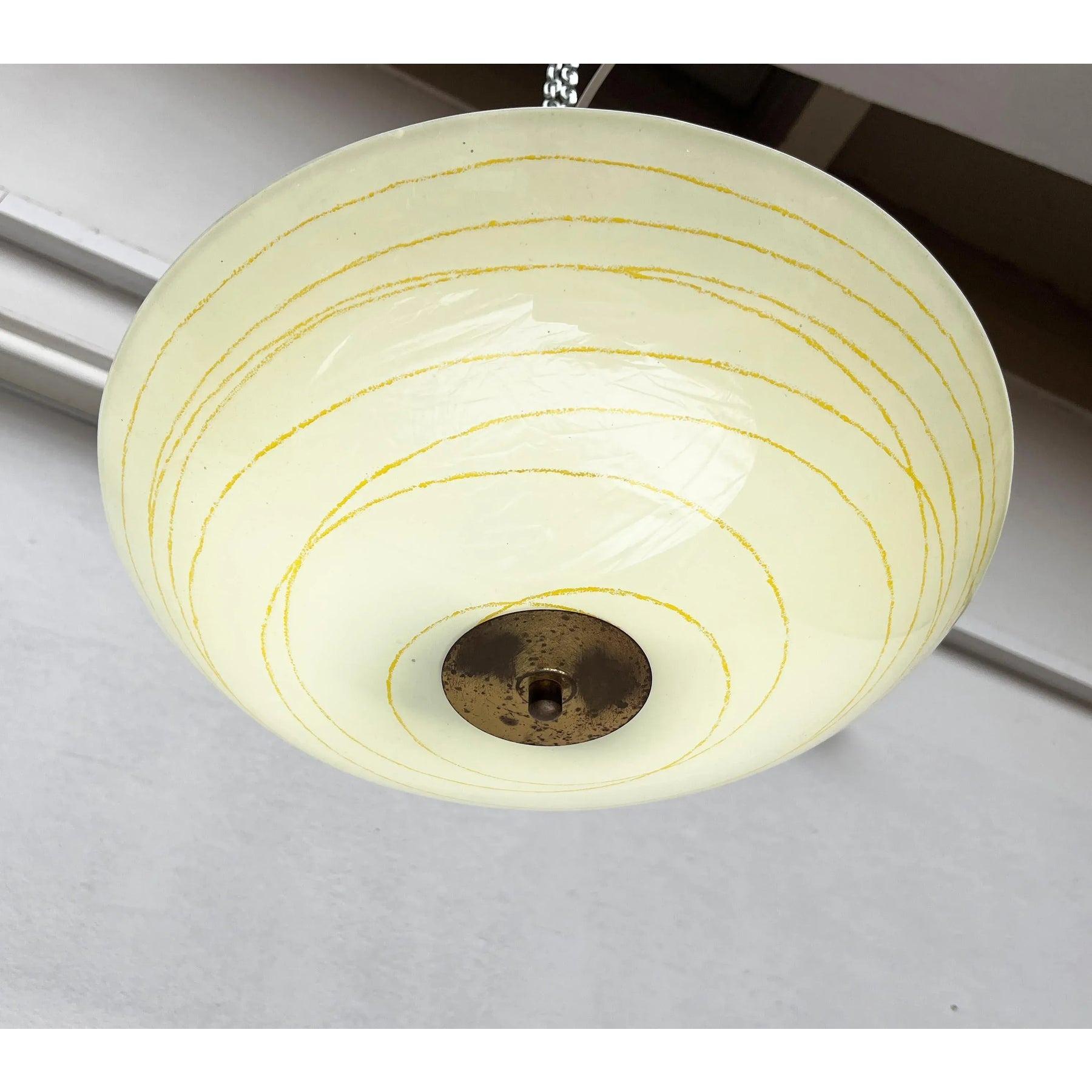 Mid-Century moderno Plafoniera in vetro tedesca di metà secolo con zoccoli Zenith, anni '50 in vendita