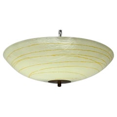 Mid-Century German Glass Plafoniere Ceiling Lamp with Zenith Sockets, 1950s