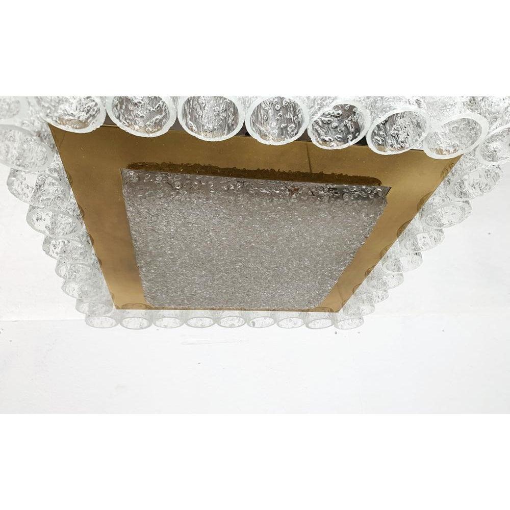 Lampada da soffitto quadrata in vetro tedesca di metà secolo di Doria Leuchten, anni '60 in vendita 2
