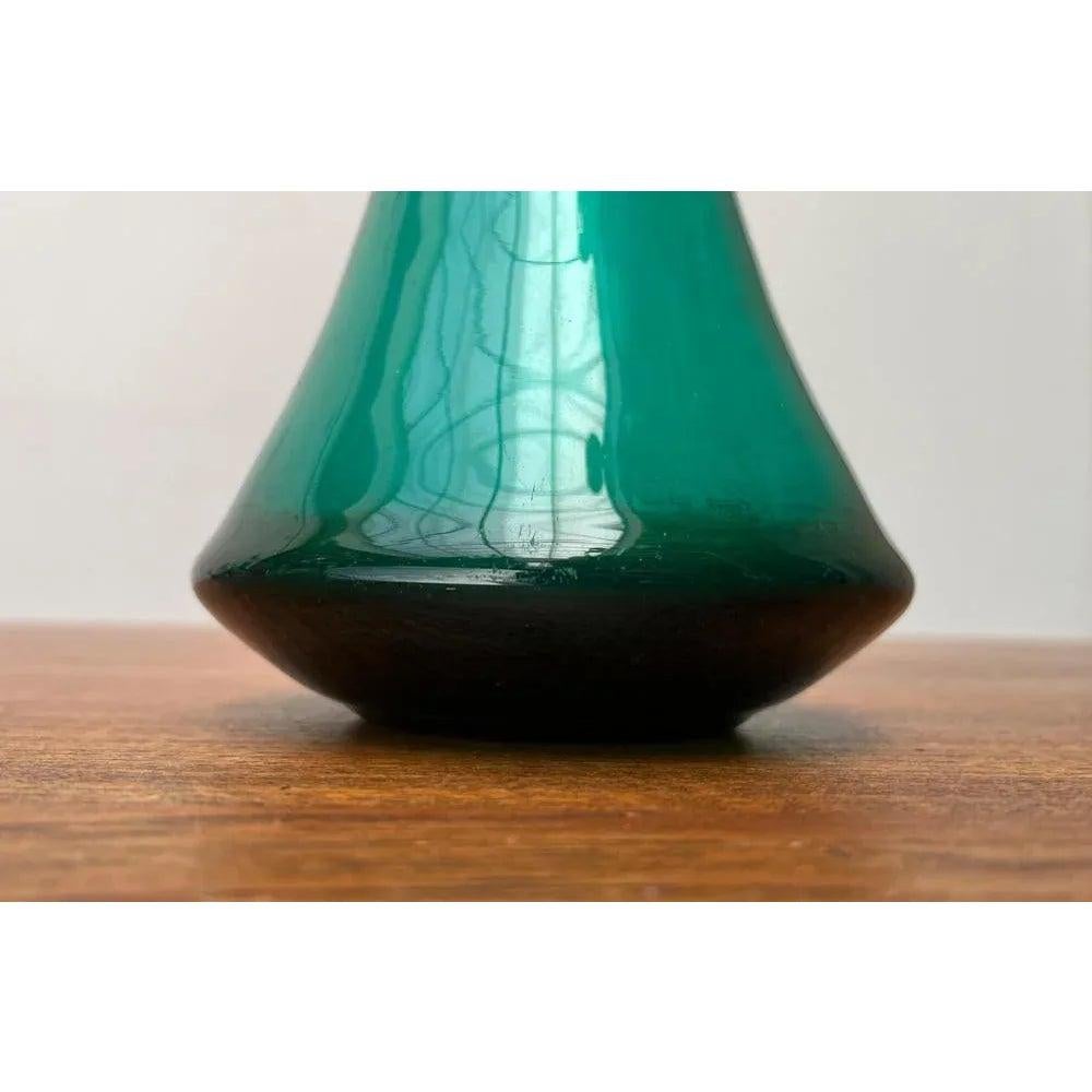 Vaso in vetro verde tedesco di metà secolo di Leichlingen Rheinkristall, anni '60 in vendita 5