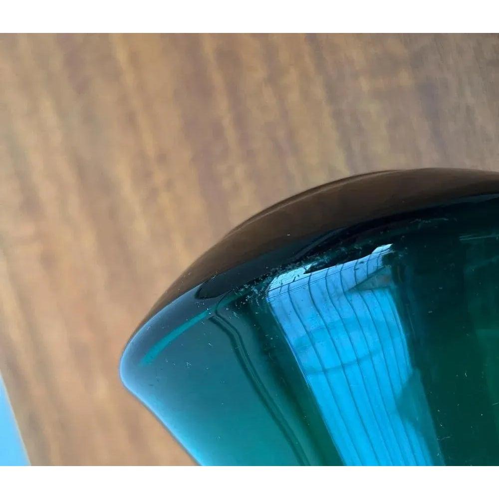 Vaso in vetro verde tedesco di metà secolo di Leichlingen Rheinkristall, anni '60 in vendita 2
