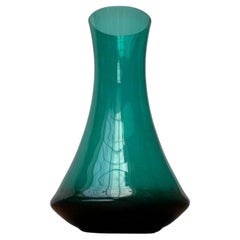 Mid-Century German Green Glass Vase from Leichlingen Rheinkristall, 1960s
