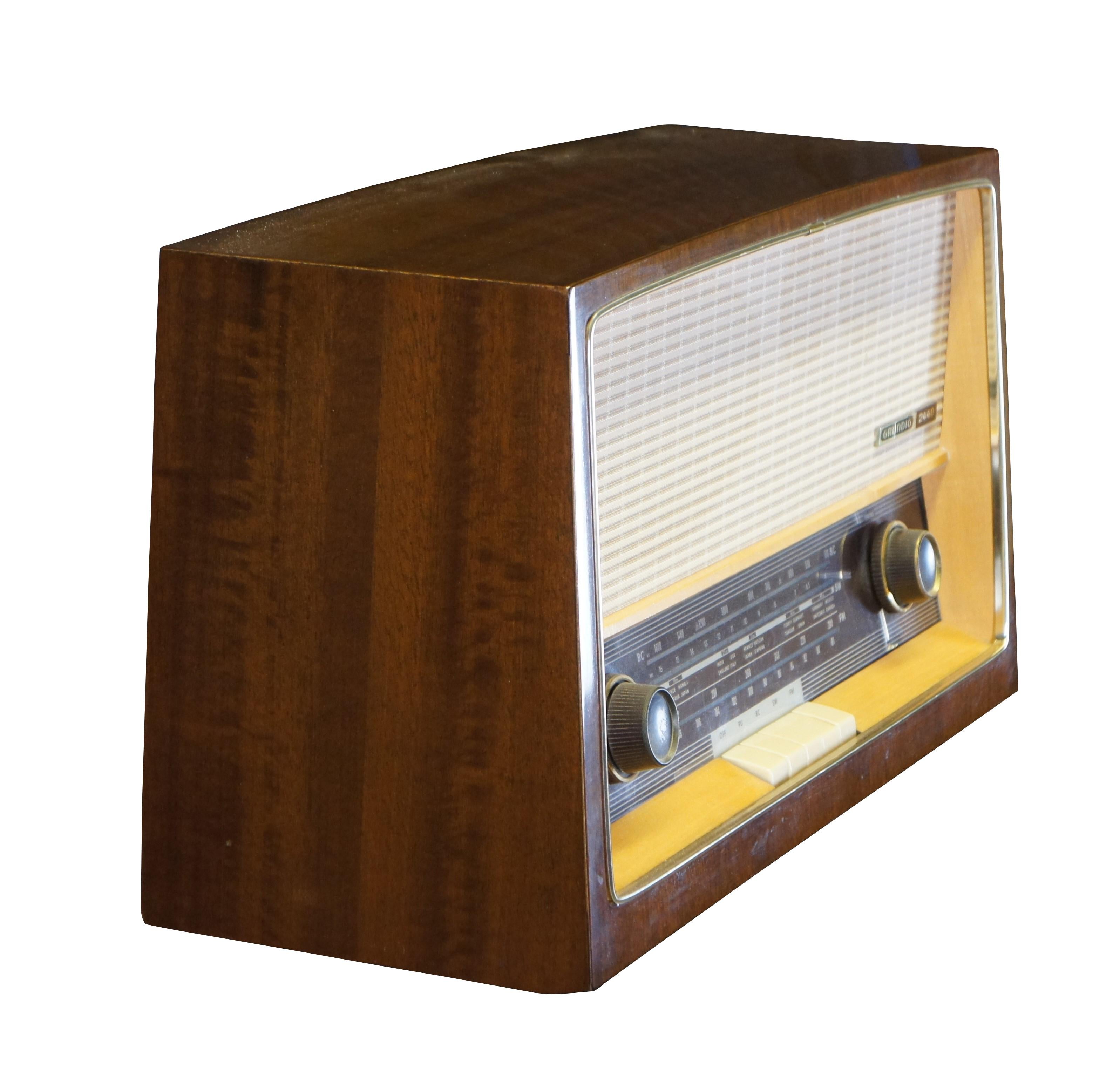 Mid-Century Modern Mid Century German Grundig 2440 Table Top Tube Radio Stereo For Sale