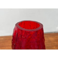 Mid-Century German Heavy Bark Glass Vase from Ingrid Glas, Germany, 1960s