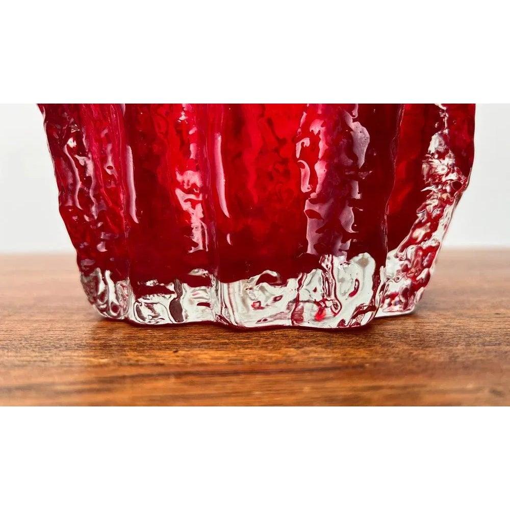 Vaso tedesco di metà secolo in vetro corteccia pesante di Ingrid Glas, Germania, anni '60 In condizioni ottime in vendita a Hamburg, DE