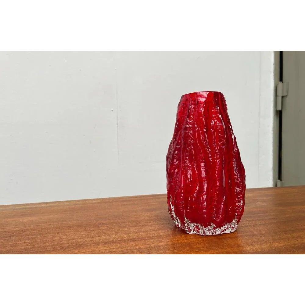 Vaso tedesco di metà secolo in vetro corteccia pesante di Ingrid Glas, Germania, anni '60 in vendita 1
