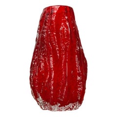 Mid-Century German Heavy Bark Glass Vase from Ingrid Glas, Germany, 1960s