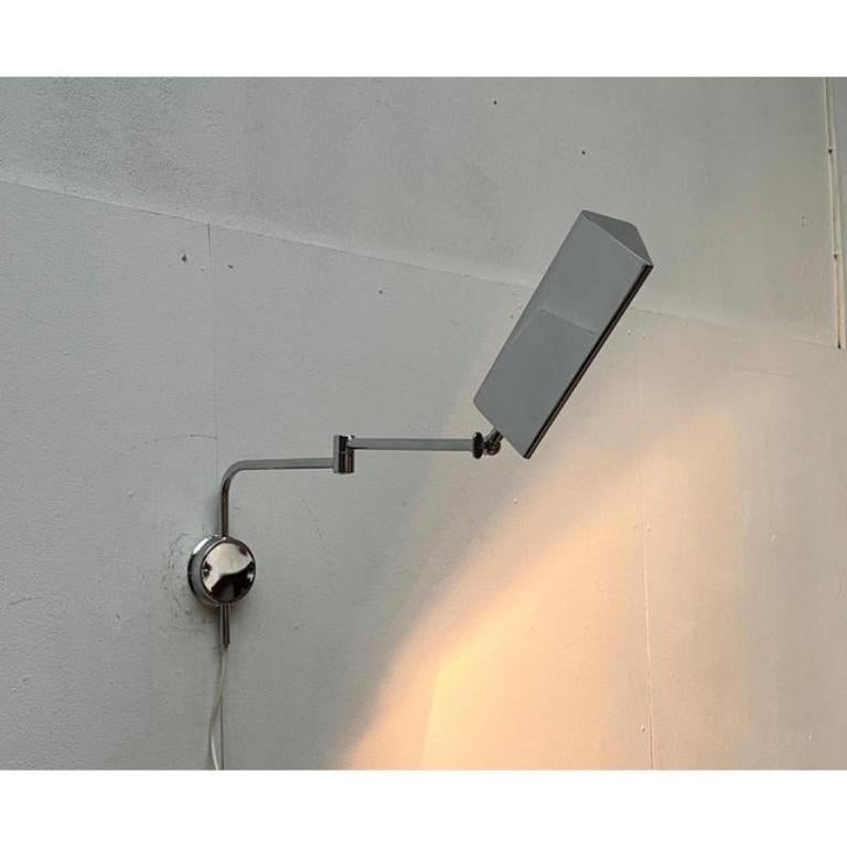 Lampada da parete cromata in stile Hollywood Regency tedesco di metà secolo di Florian Schulz in vendita 3