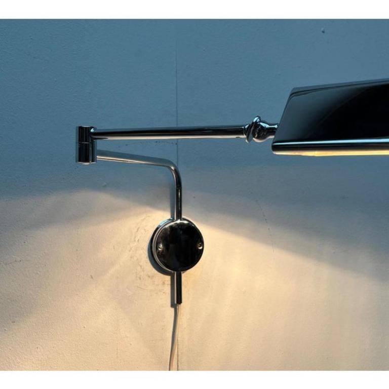 Lampada da parete cromata in stile Hollywood Regency tedesco di metà secolo di Florian Schulz in vendita 5