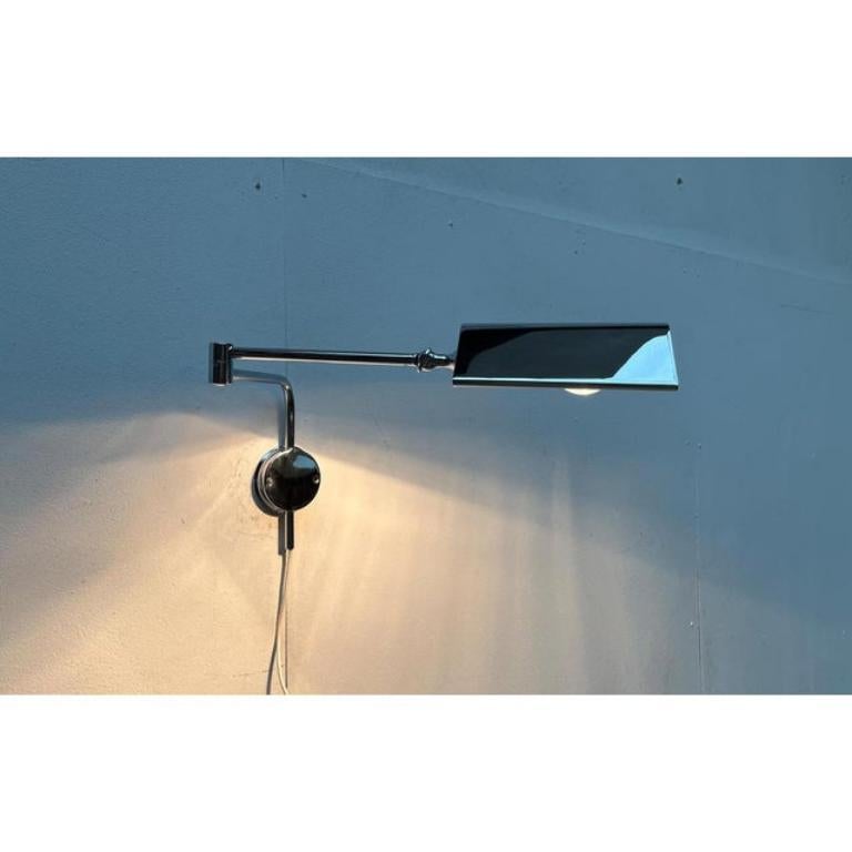 Lampada da parete cromata in stile Hollywood Regency tedesco di metà secolo di Florian Schulz In condizioni ottime in vendita a Hamburg, DE