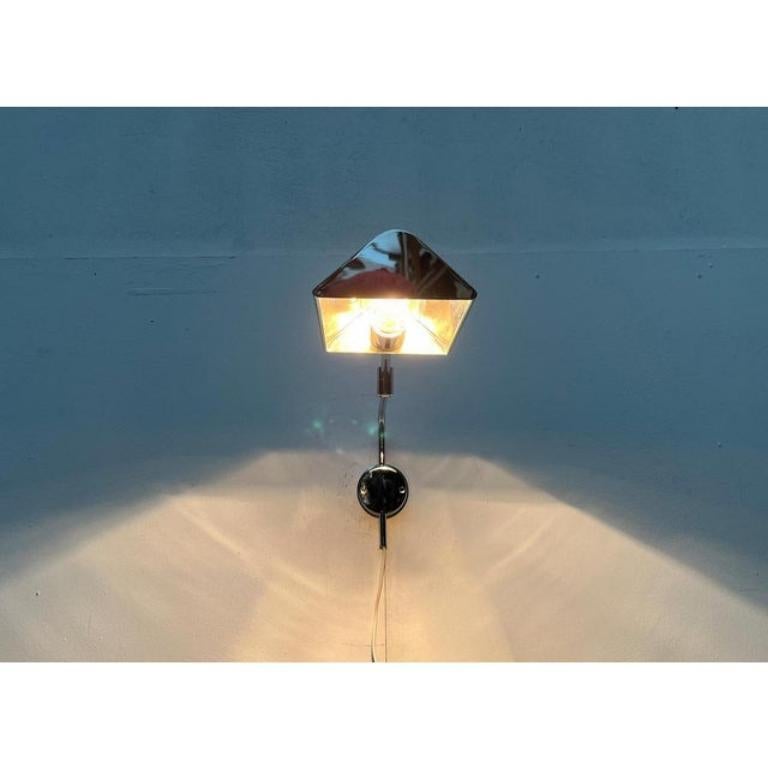 Lampada da parete cromata in stile Hollywood Regency tedesco di metà secolo di Florian Schulz in vendita 2