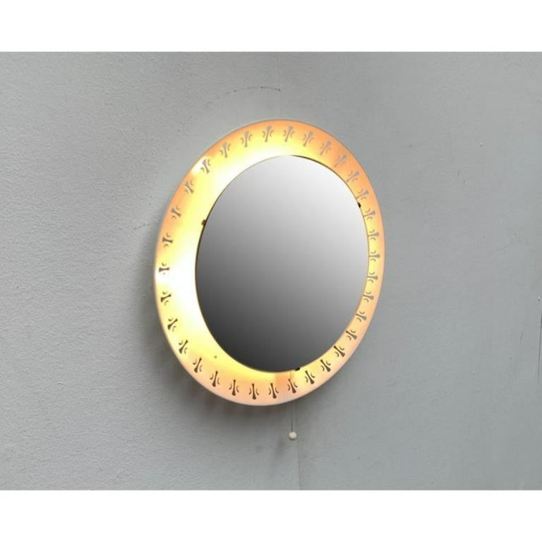 XX secolo Specchio illuminato tedesco di metà secolo di Ernest Igl per Hillebrand Lighting, anni '60 in vendita