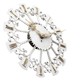 Mid Century German Iron Wanduhr