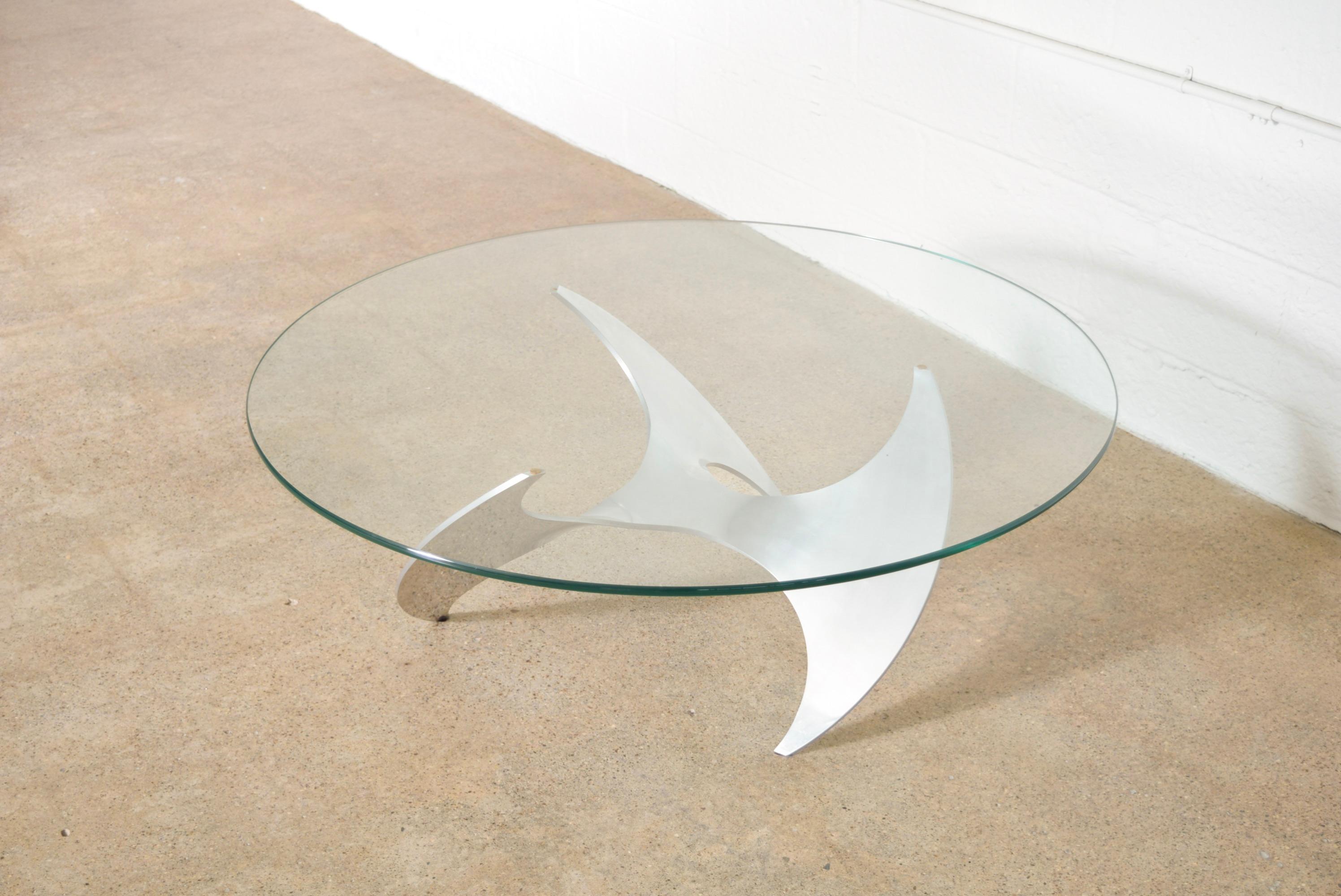 Aluminum Midcentury German Knut Hesterberg for Ronald Schmitt Propeller Coffee Table