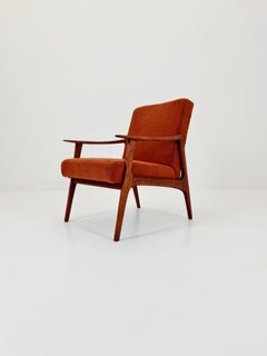 Milieu du siècle  Fauteuil de salon allemand en noyer  1960s