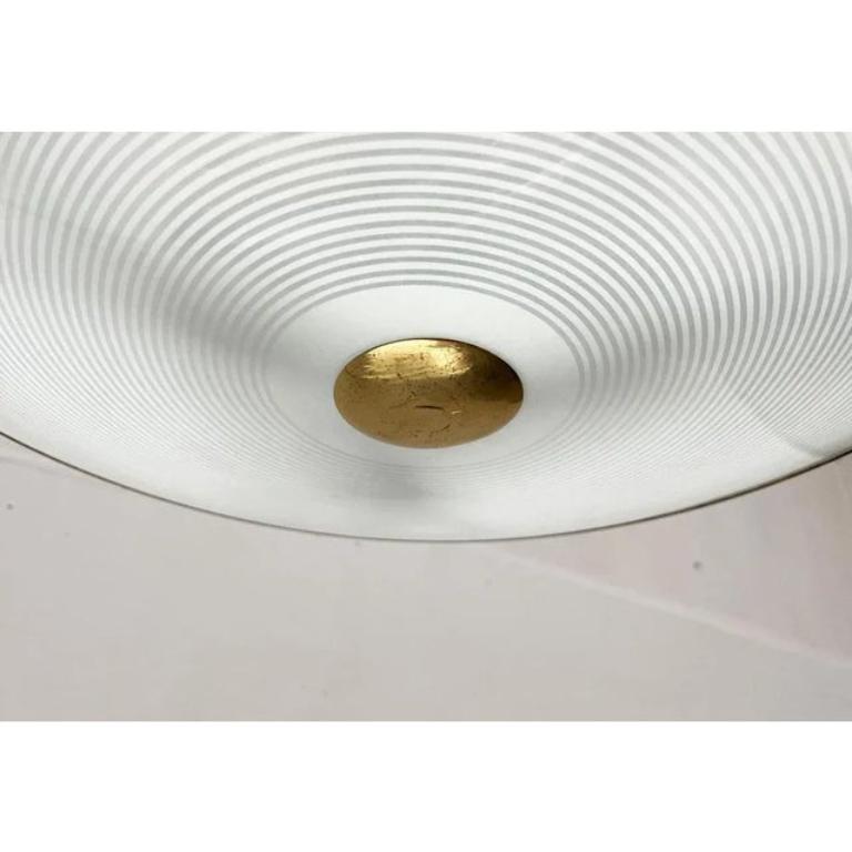 Mid-Century German Metal, Mesh and Glass Plafoniere Ceiling Lamp, 1960s For Sale 7