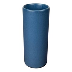 Vaso minimalista tedesco di metà secolo in ceramica blu di Melitta, anni '60