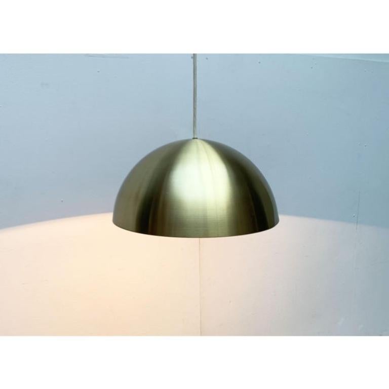 Mid-Century Modern Mid-Century German Minimalist Brass Dome Pendant from Beisl, 1960s For Sale