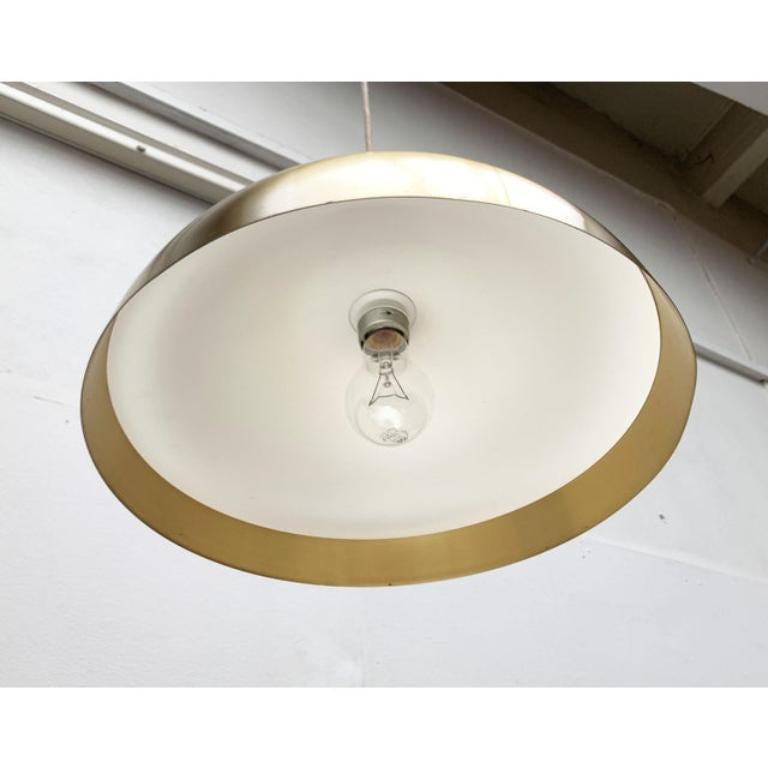 Mid-Century German Minimalist Brass Dome Pendant from Beisl, 1960s In Excellent Condition For Sale In Hamburg, DE