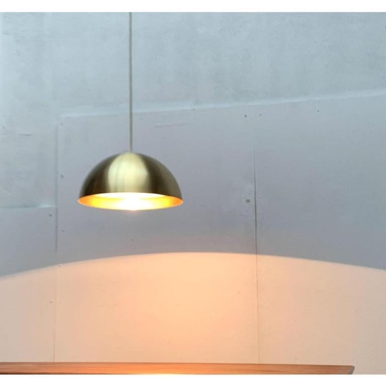20th Century Mid-Century German Minimalist Brass Dome Pendant from Beisl, 1960s For Sale