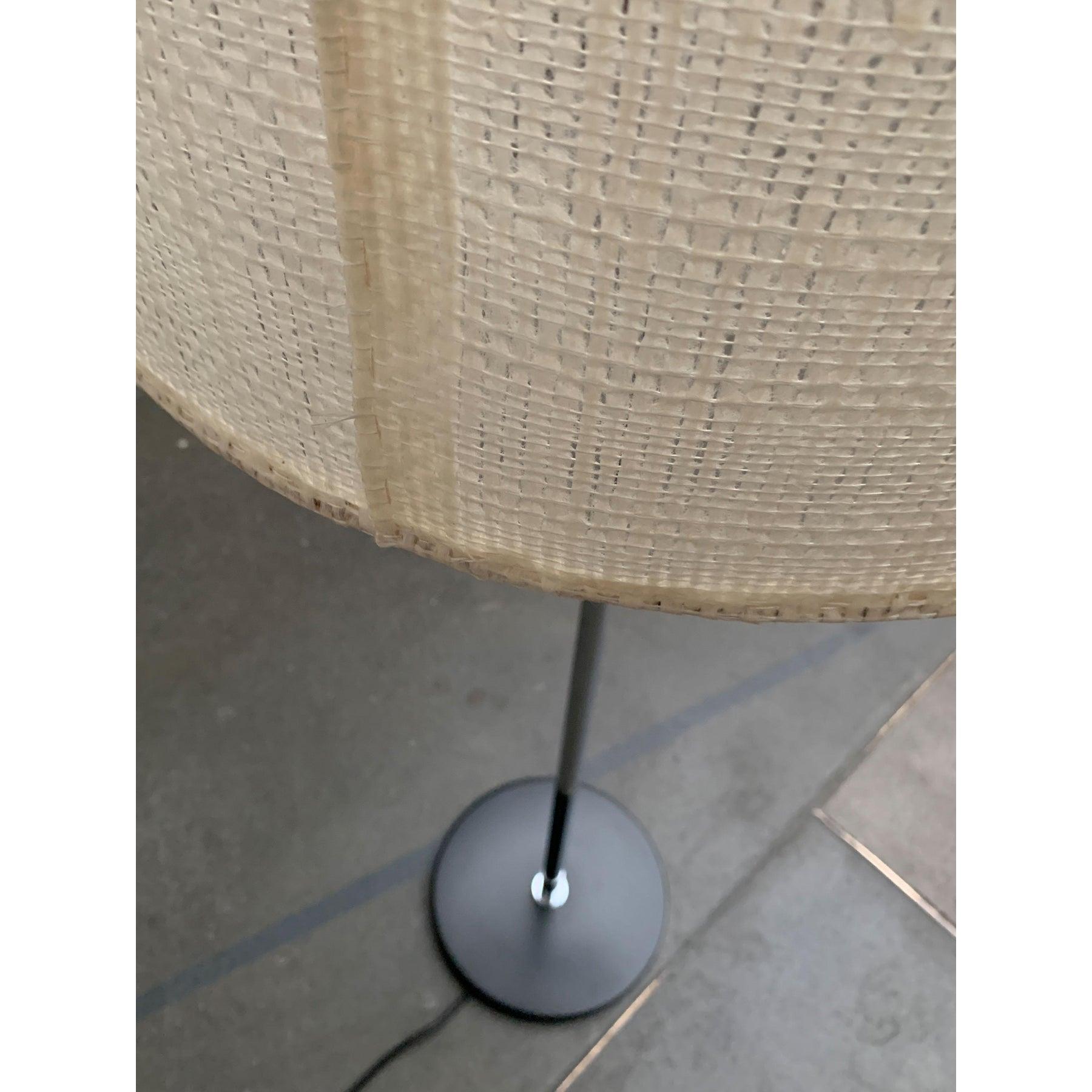 Lampada da terra minimalista di Cosack.

Una classica lampada a bozza con un ampio paralume. L'ombrello ha una semplice forma a tamburo ed è ricoperto da un materiale tessile leggero dalla struttura grossolana. Il cromo termina con un piede in