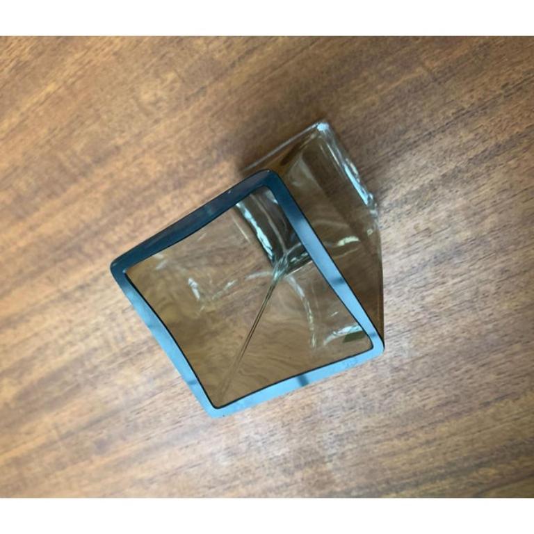 Mid-Century German Minimalist Glass Block Vase from Gral, 1960s For Sale 7