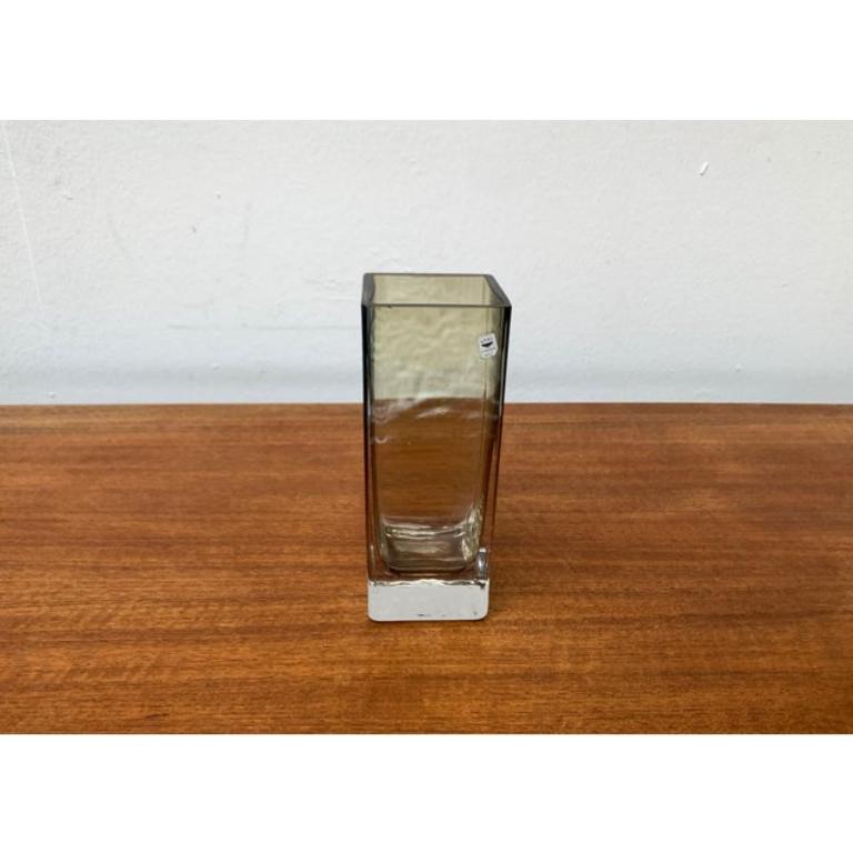 Mid-Century Modern Mid-Century German Minimalist Glass Block Vase from Gral, 1960s For Sale