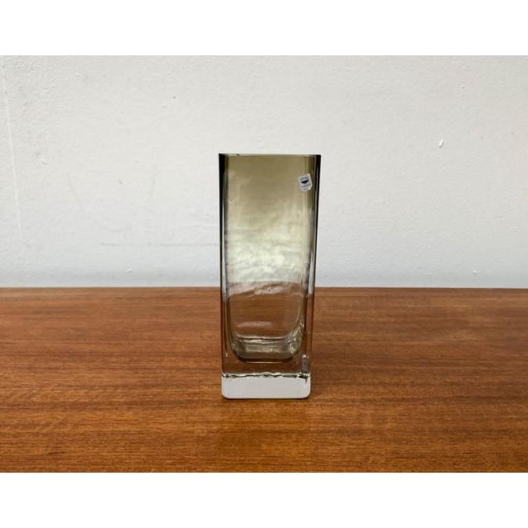 Mid-Century German Minimalist Glass Block Vase from Gral, 1960s In Excellent Condition For Sale In Hamburg, DE